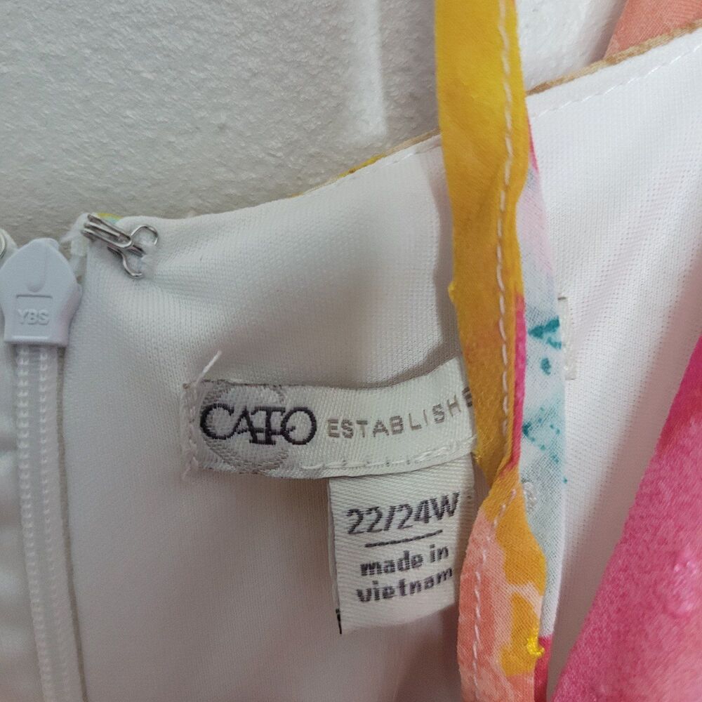 Cato bright floral plus size slits maxi vacation cute summer dress size 22/24w - Picture 5 of 9